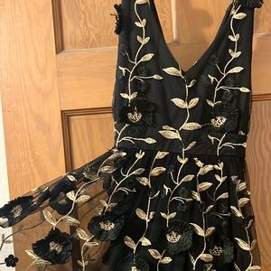 Floor length black formal dress